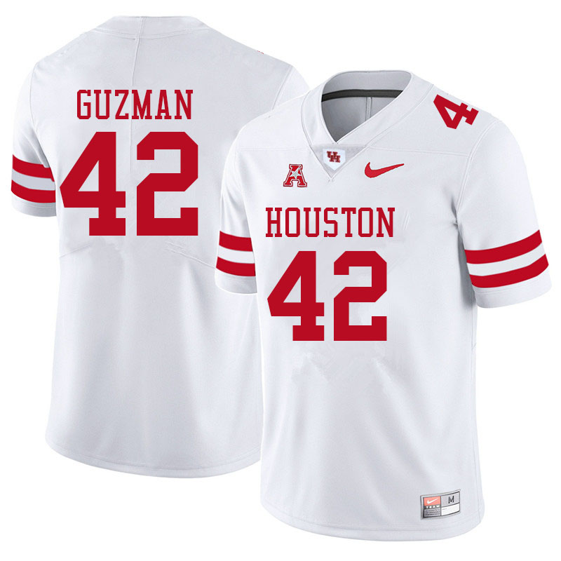 Men #42 Noah Guzman Houston Cougars College Football Jerseys Sale-White
